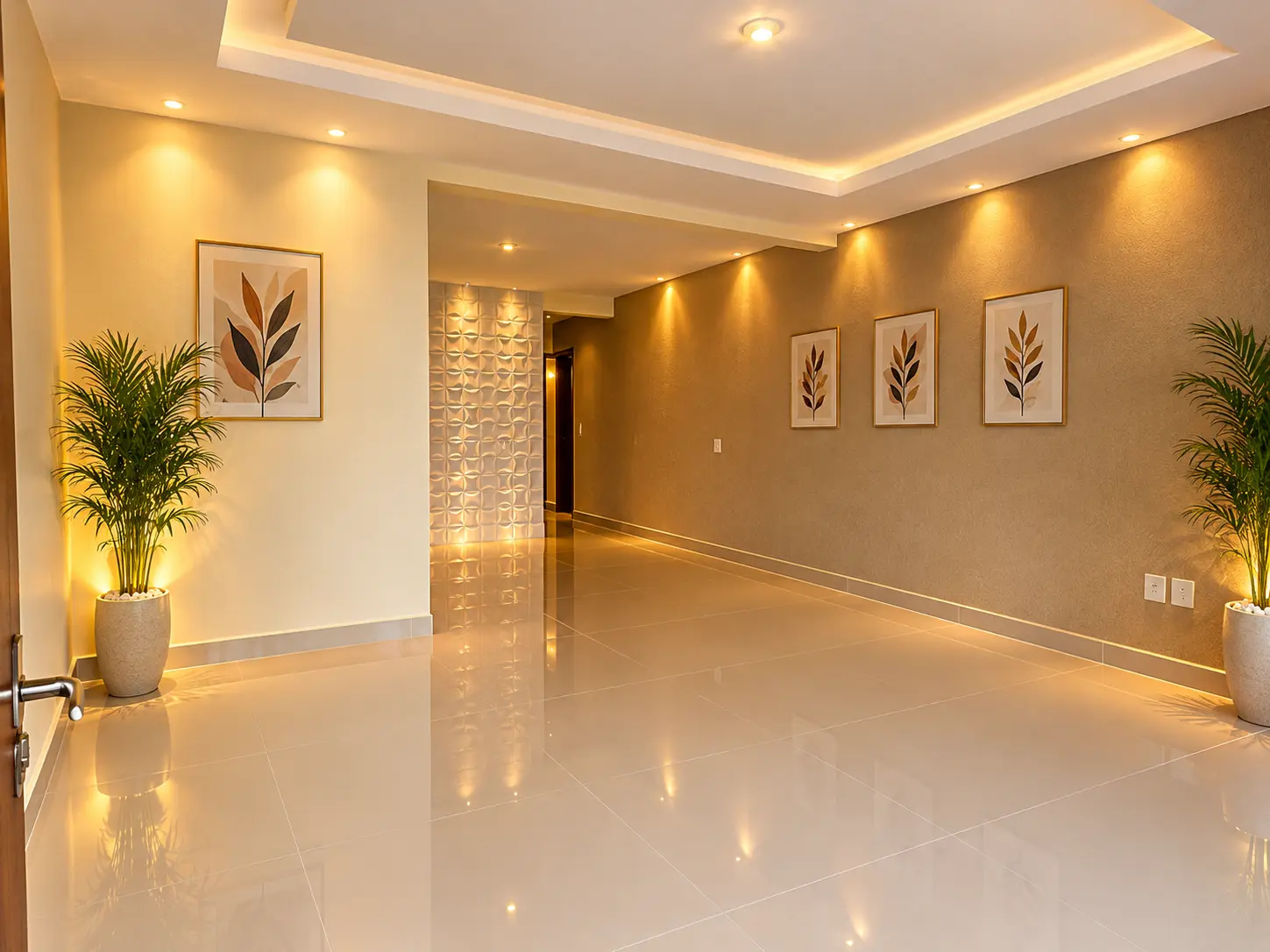 Interior com iluminação aconchegante